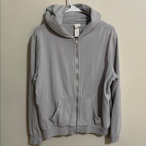H&M Light Gray Zip-Up Hoodie